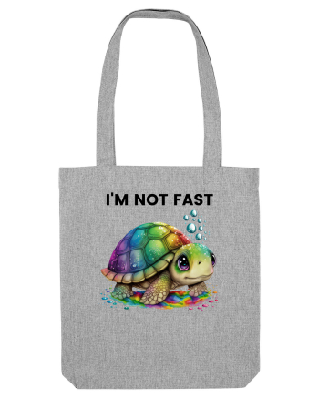Broasca testoasa pictata in acuarela cu mesajul I'm not fast Heather Grey