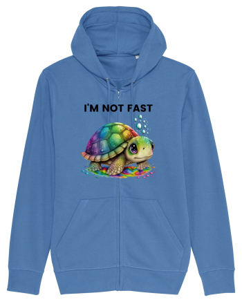 Broasca testoasa pictata in acuarela cu mesajul I'm not fast Bright Blue