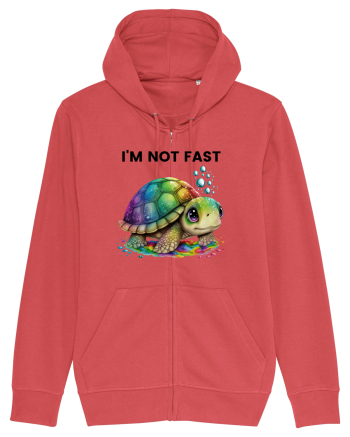 Broasca testoasa pictata in acuarela cu mesajul I'm not fast Carmine Red