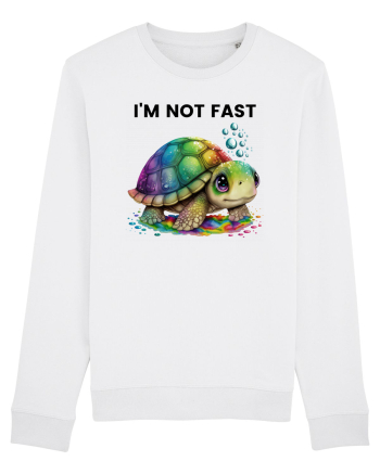 Broasca testoasa pictata in acuarela cu mesajul I'm not fast White