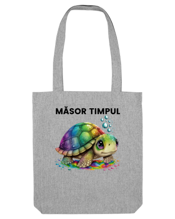 Broasca testoasa pictata in acuarela cu mesajul  Masor Timpul Heather Grey