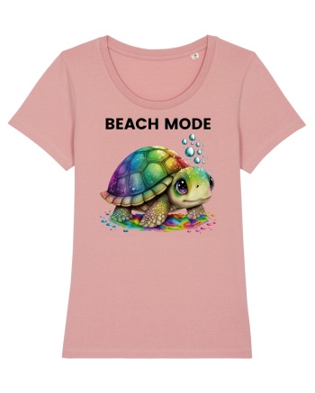 Broasca testoasa pictata in acuarela cu mesajul  Beach Mode Canyon Pink
