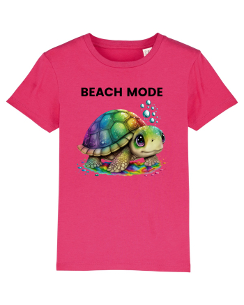 Broasca testoasa pictata in acuarela cu mesajul  Beach Mode Raspberry