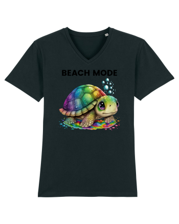 Broasca testoasa pictata in acuarela cu mesajul  Beach Mode Black
