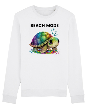 Broasca testoasa pictata in acuarela cu mesajul  Beach Mode White