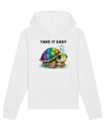 Broasca testoasa pictata in acuarela cu mesajul  Take it Easy Hanorac Unisex Drummer