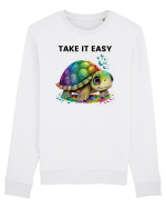 Broasca testoasa pictata in acuarela cu mesajul  Take it Easy Bluză mânecă lungă Unisex Rise