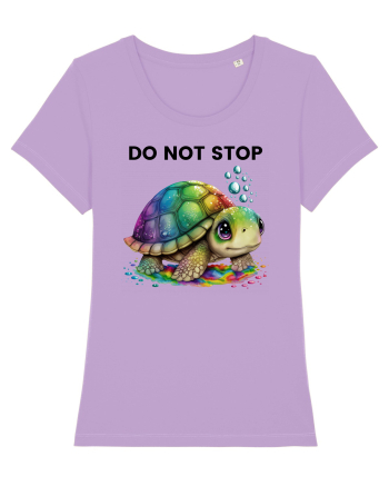Broasca testoasa pictata in acuarela cu mesajul Do Not Stop Lavender Dawn