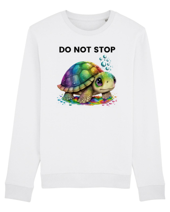 Broasca testoasa pictata in acuarela cu mesajul Do Not Stop White