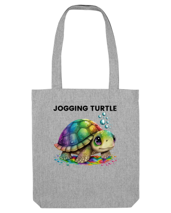 Broasca testoasa pictata in acuarela cu mesajul Jogging Turtle Heather Grey