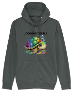 Broasca testoasa pictata in acuarela cu mesajul Jogging Turtle Hanorac cu fermoar Unisex Connector
