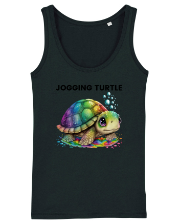 Broasca testoasa pictata in acuarela cu mesajul Jogging Turtle Black