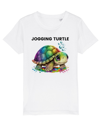 Broasca testoasa pictata in acuarela cu mesajul Jogging Turtle White