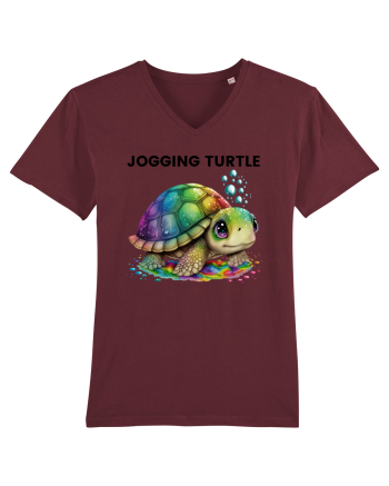 Broasca testoasa pictata in acuarela cu mesajul Jogging Turtle Burgundy