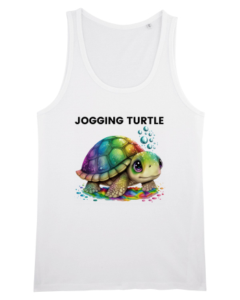 Broasca testoasa pictata in acuarela cu mesajul Jogging Turtle White