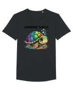 Broasca testoasa pictata in acuarela cu mesajul Jogging Turtle Tricou mânecă scurtă guler larg Bărbat Skater