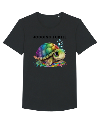 Broasca testoasa pictata in acuarela cu mesajul Jogging Turtle Black