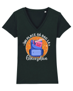 Îmi place să bag la ghiozdan Tricou mânecă scurtă guler V Damă Evoker