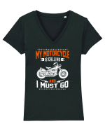 My Motorcycle is calling Tricou mânecă scurtă guler V Damă Evoker