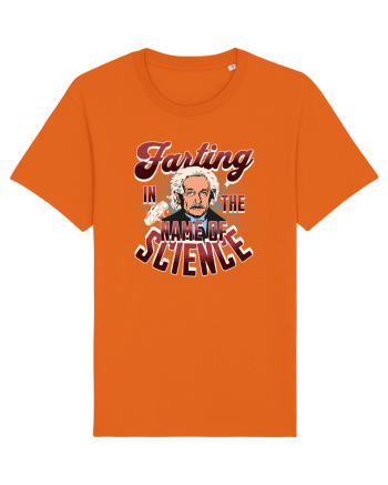 Einstein Farting In The Name Of Science Bright Orange