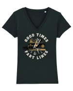Good Times Fart Lines - Farting Couple Tricou mânecă scurtă guler V Damă Evoker