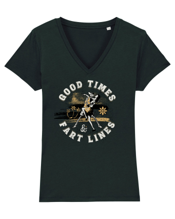 Good Times Fart Lines - Farting Couple Black