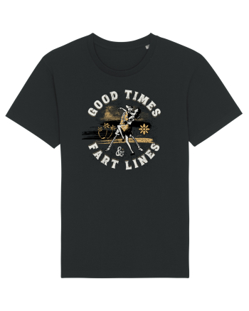 Good Times Fart Lines - Farting Couple Black