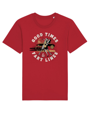 Good Times Fart Lines - Farting Couple Red