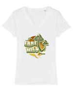 I Fart Wild Mushrooms Tricou mânecă scurtă guler V Damă Evoker