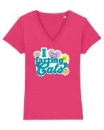 I Love Farting Cats Tricou mânecă scurtă guler V Damă Evoker