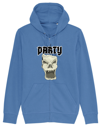 Skull head party text Bright Blue