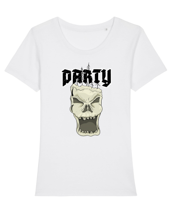 Skull head party text White