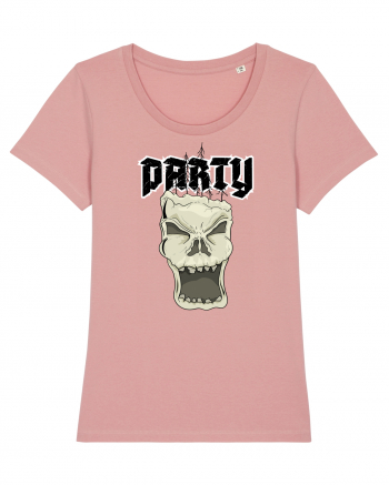 Skull head party text Canyon Pink