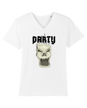 Skull head party text White