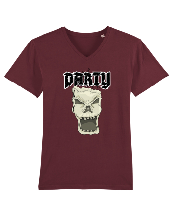 Skull head party text Burgundy