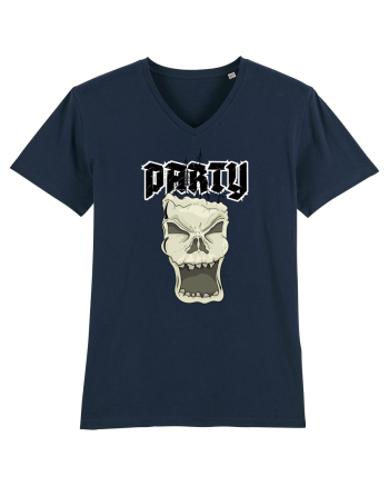 Skull head party text French Navy