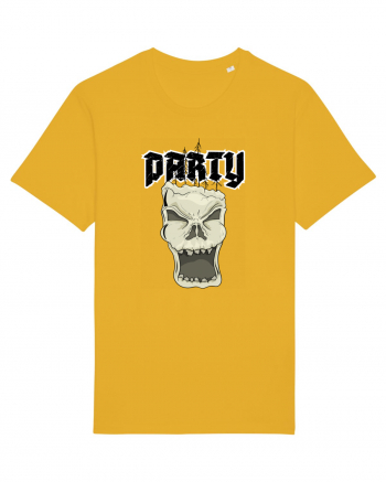 Skull head party text Spectra Yellow