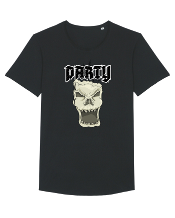 Skull head party text Black