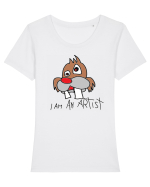 I am an artist 2 Tricou mânecă scurtă guler larg fitted Damă Expresser