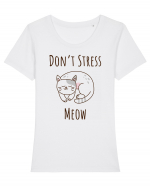 Pisica cu citat, Meow Tricou mânecă scurtă guler larg fitted Damă Expresser