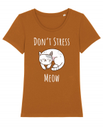 Pisica cu citat, Meow Tricou mânecă scurtă guler larg fitted Damă Expresser