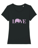 LOVE / pink Tricou mânecă scurtă guler larg fitted Damă Expresser