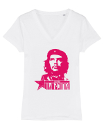 viva magenta Tricou mânecă scurtă guler V Damă Evoker