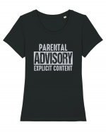 Parental Advisory Explicit Content Tricou mânecă scurtă guler larg fitted Damă Expresser