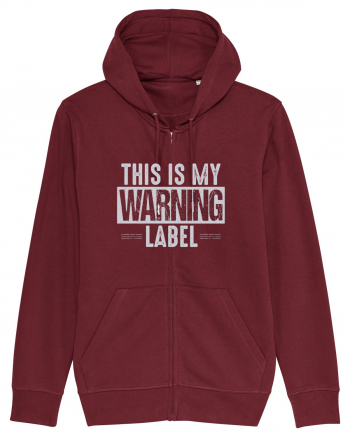 This Is My Warning Label Burgundy