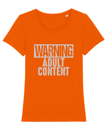 Warning Adult Content Bright Orange
