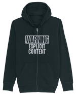 Warning Explicit Content Hanorac cu fermoar Unisex Connector