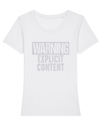 Warning Explicit Content White