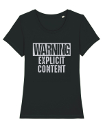 Warning Explicit Content Tricou mânecă scurtă guler larg fitted Damă Expresser