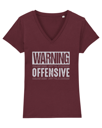 Warning Offensive Burgundy